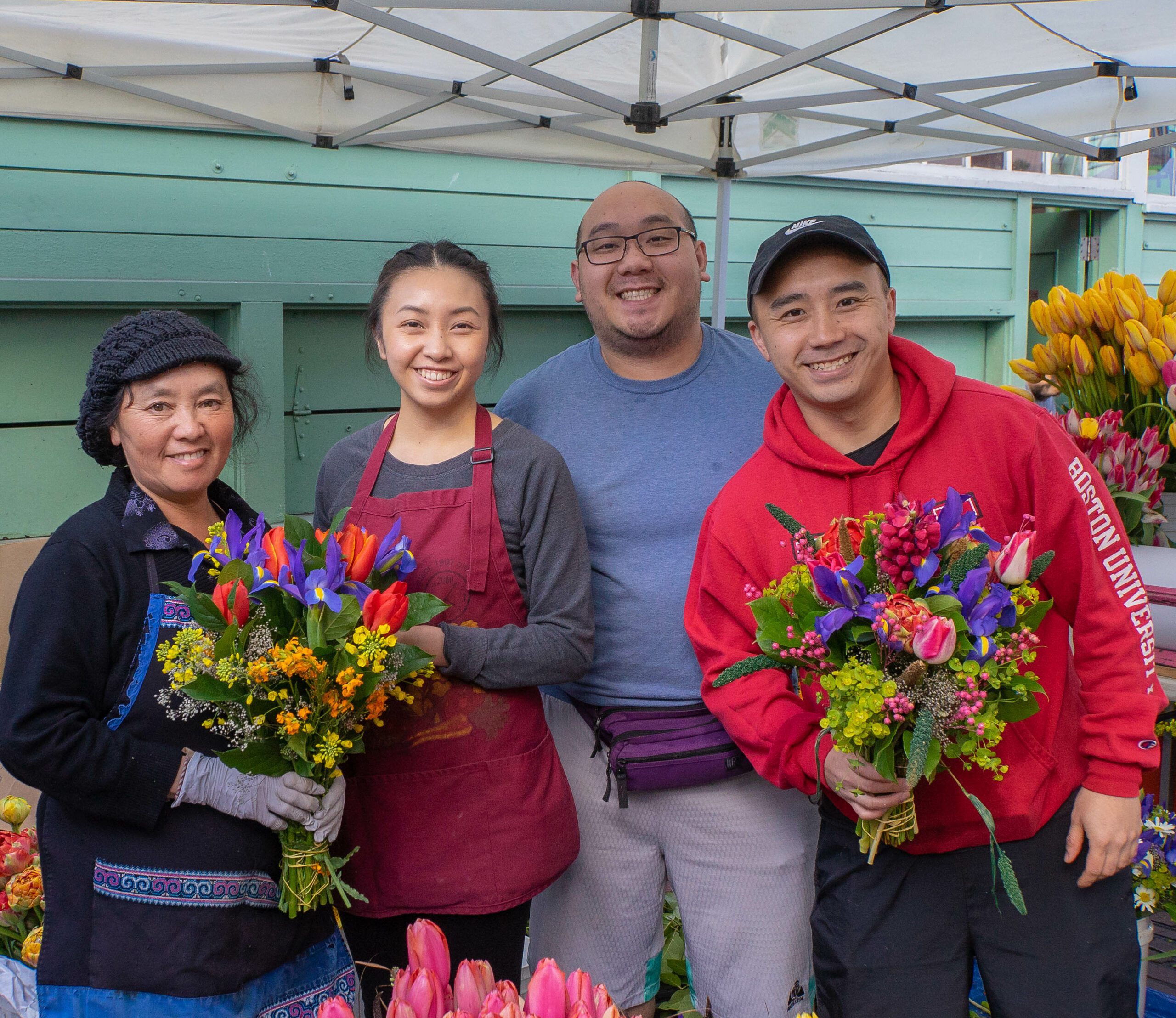 Flower farmers at Pike Place Market
